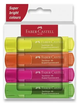Zvýrazňovač Faber-Castell Textliner 46 Neon sada 4ks (Poprokan.cz) Rychlé Dodání