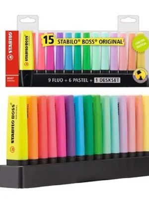 Zvýrazňovač Stabilo Boss sada 15ks (Poprokan.cz) Nejlepší Volba