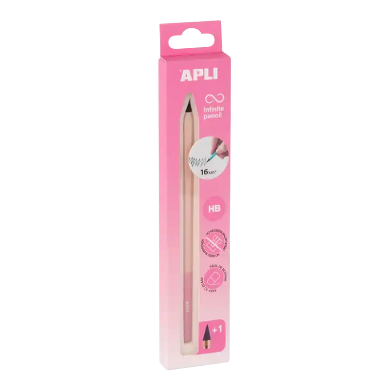 Nekonečná tužka Apli HB růžová (Poprokan.cz) Ověřený