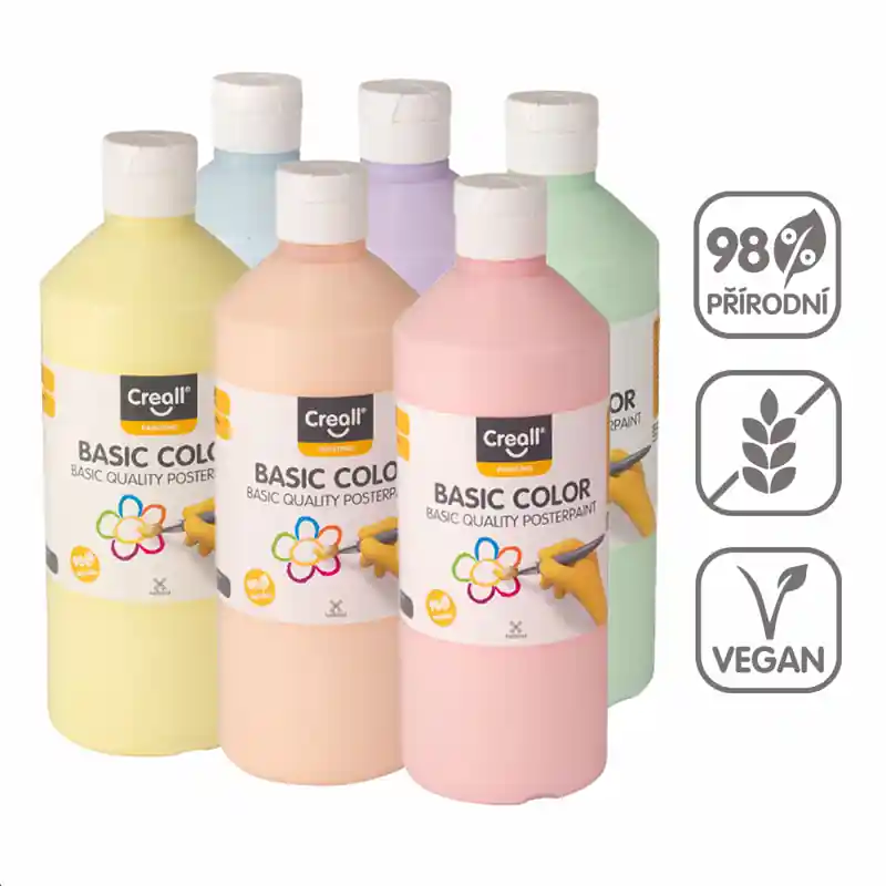 Temperové barvy Creall Pastel 6x500ml (Poprokan.cz) Vysoce Kvalitní