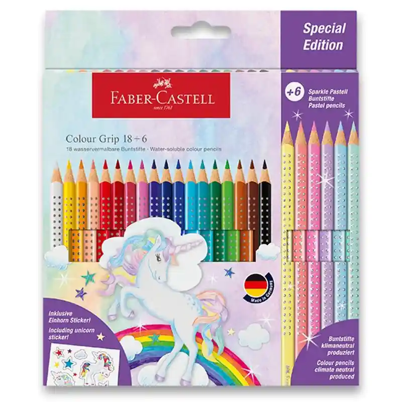 Trojhranné pastelky Faber-Castell Colour Grip Unicorn 24ks (Poprokan.cz) Ověřený