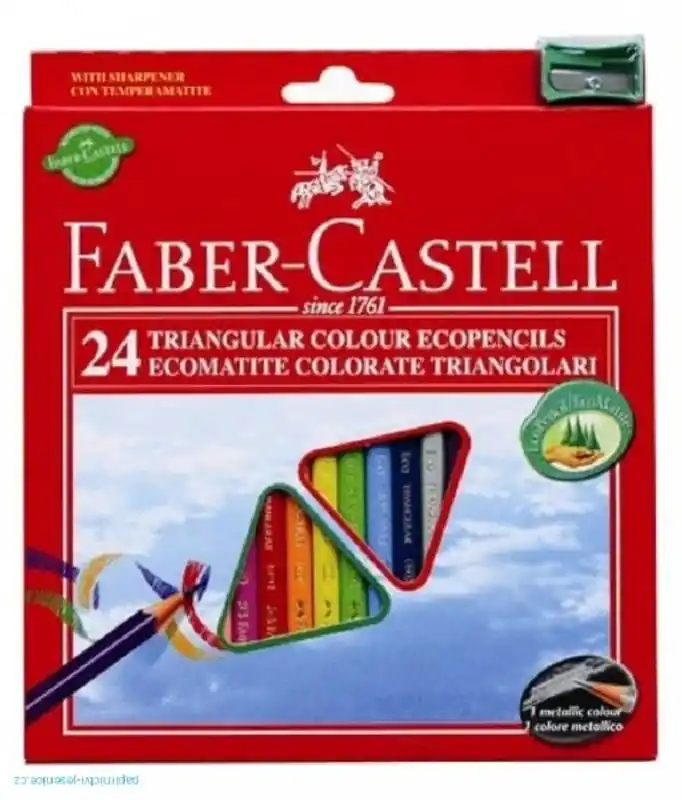 Trojhranné pastelky Faber-Castell Eco s ořezávátkem 24ks (Poprokan.cz) Akční Cena