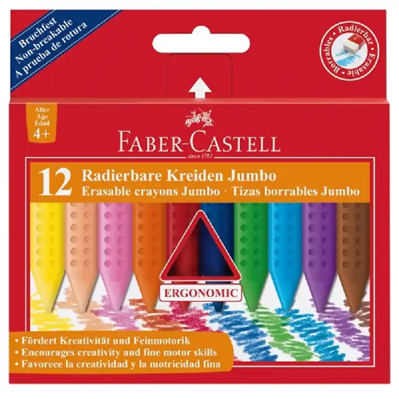 Odeslání Ihned Trojhranné pastelky Faber-Castell Plastic Colour Jumbo 12ks (Poprokan.cz)