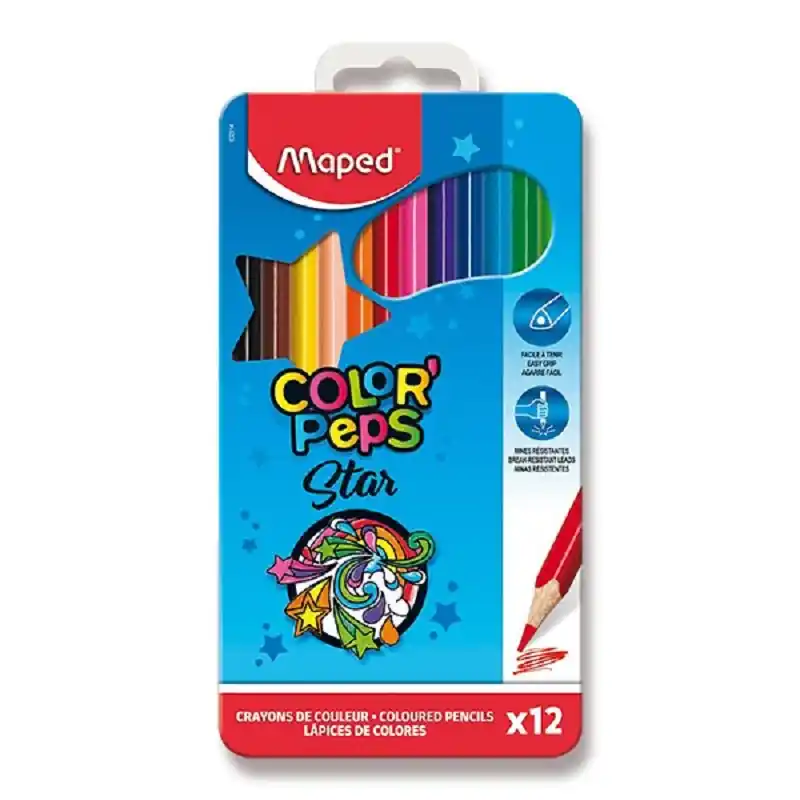 Jen Po Omezenou Doba Trojhranné pastelky Maped Color‘Peps Metal Box 12ks (Poprokan.cz)