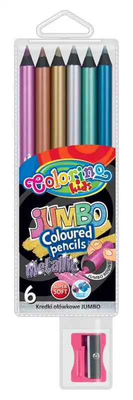 Kup Teď Pastelky Colorino Metallic Jumbo s ořezávátkem 6ks (Poprokan.cz)
