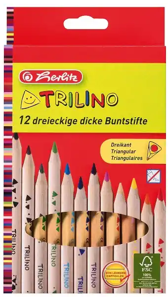 Časově Omezené Trojhranné pastelky Herlitz Trilino 12ks (Poprokan.cz)