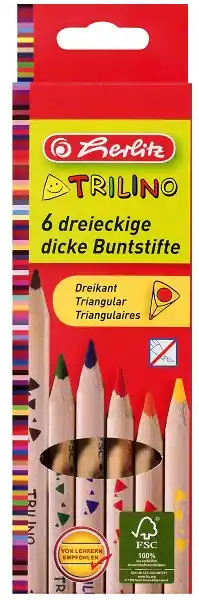 Vysoce Kvalitní Trojhranné pastelky Herlitz Trilino 6ks (Poprokan.cz)
